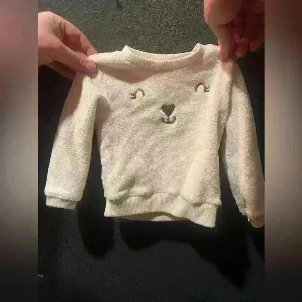 Infant Girls Carters White Pullover Sweatshirt 12 Motnhs